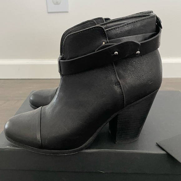 Rag & Bone Harrow Boot in Black Leather Sz 37.5 - Picture 4 of 9